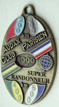 Super Randonneur Medal 1999